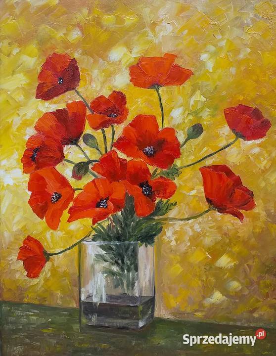 Obraz olejny Maki Dekoracje i ozdoby Lublin sprzedam