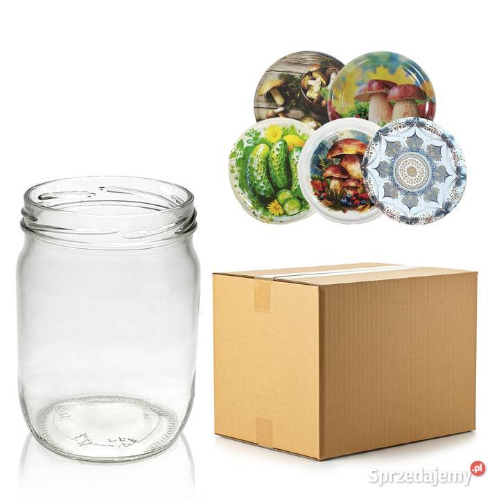 Słoik 500 ml fi82 Karton 48 wieczka mix wzorów Olsztyn