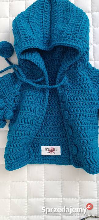 Sweterek niemowlaka rękodzieło bubbles pompony Szczecin