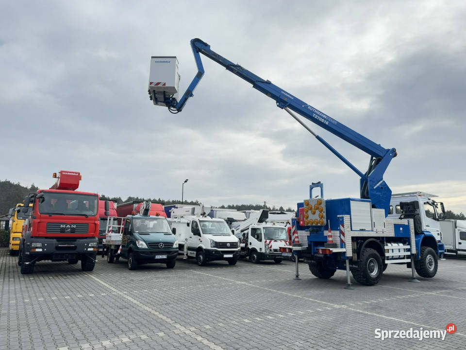 Mercedes AXOR 1829 4x4 Zwyżka RUTHMANN STEIGER pełny VAT Widełki