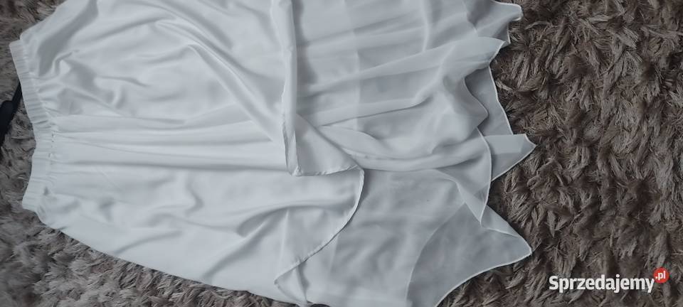 Asymetryczna spódnica biała biały Opole