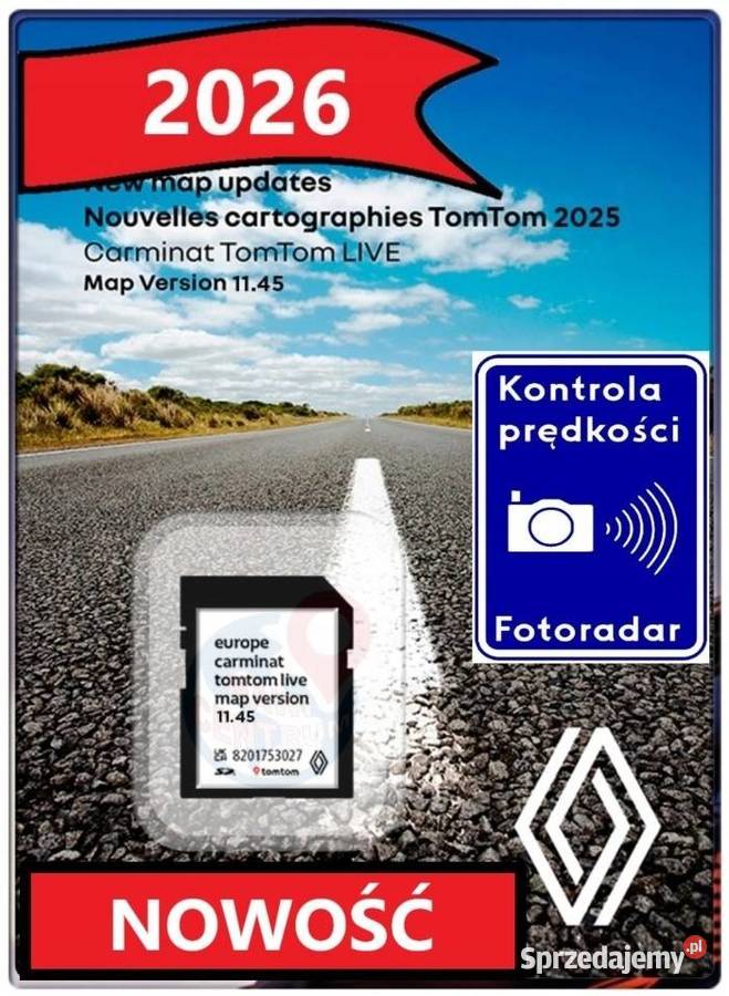 Renault TomTom Live Mapy 20252026 1145 Język wielkopolskie Kłodawa