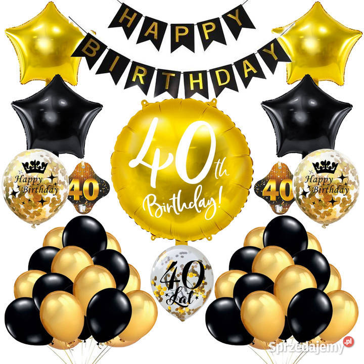 Zestaw dekoracji na 40 urodziny baner balony Adamowizna