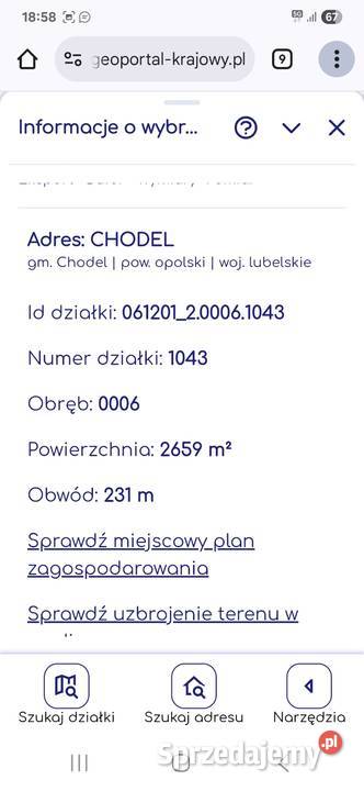 Sprzedam działkę w Chodlu lubelskie Chodel