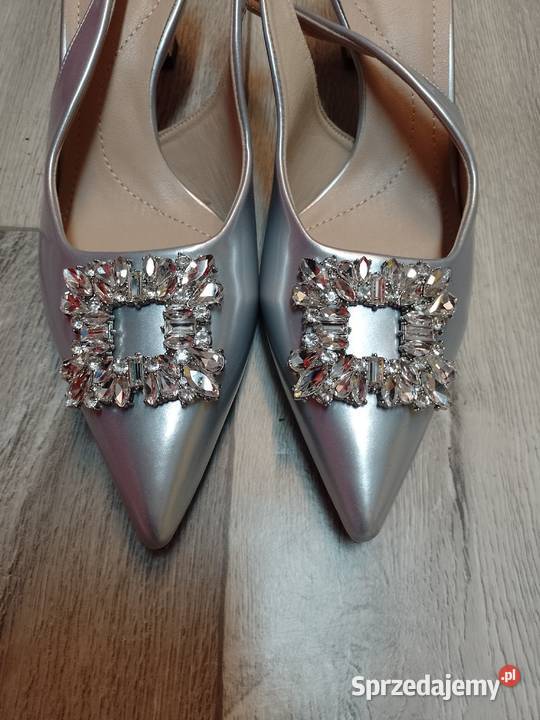 42 Srebrne bogato zdobione czółenka wieczorowe z 27cm Kraków