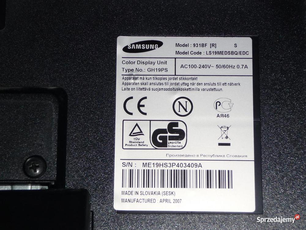 Monitor 19 LCD Samsung 931BF 2ms Wwa mazowieckie Warszawa