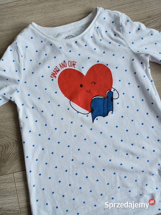 Bluzka koszulka dziewczęca na długi rękaw biała mazowieckie Płock