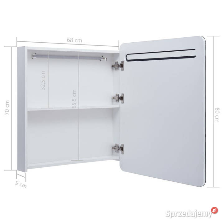 Szafka łazienkowa z lustrem i LED 68 x 9 x 80 mazowieckie Warszawa sprzedam