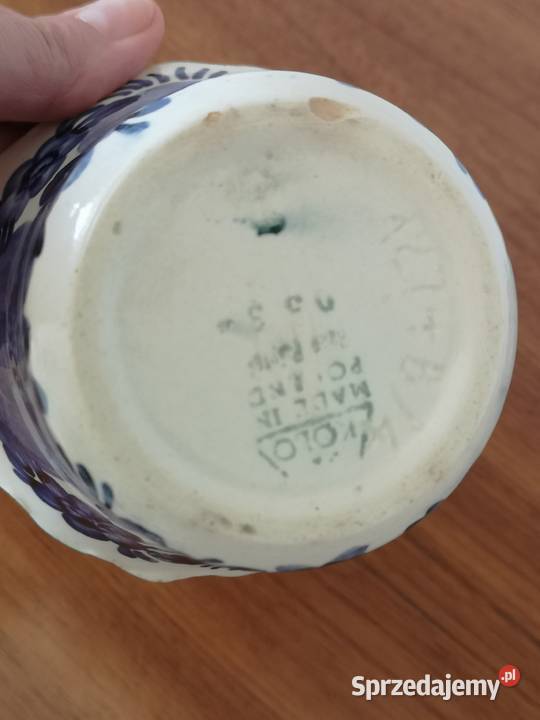 Osłonka na doniczkę fajans Koło vintage PRL Porcelana i szkło Antyki, Sztuka, Kolekcje Toruń