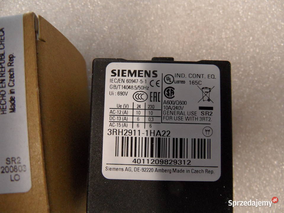 Styk pomocniczy Siemens 3RH29111HA22 6A Produkcja warmińsko-mazurskie Olsztyn sprzedam