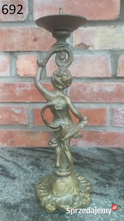 Świecznik mosiężny figuralny na 1 świecę 692 inny kolor Gawroniec