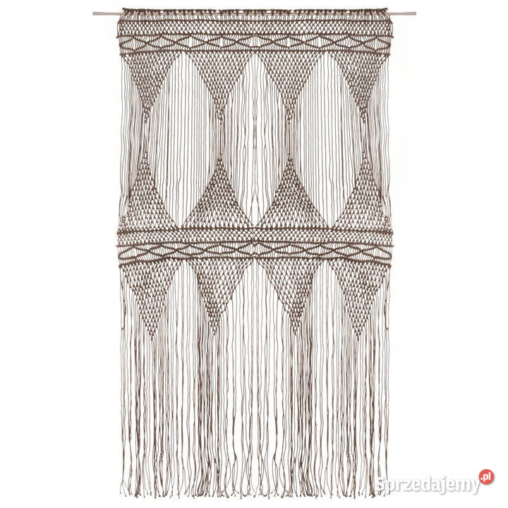 Zasłona z makramy kolor taupe 140 x 240 bawełna mazowieckie Warszawa