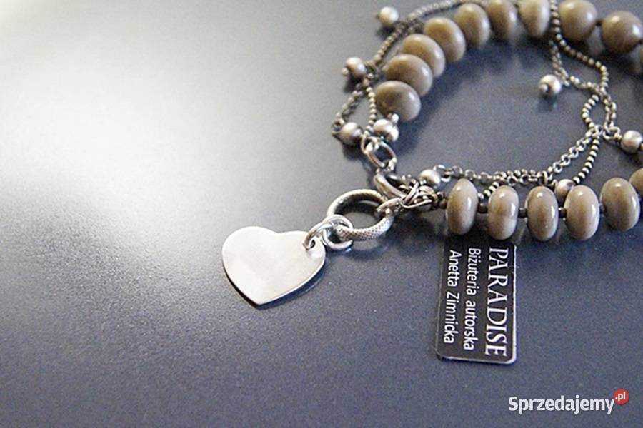 SREBRO bransoleta naturalny krzemień pasiasty z Sandomierz