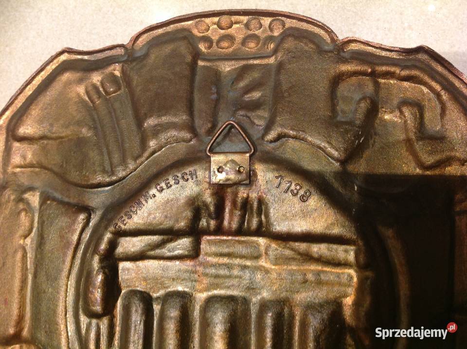 Stara Tabliczka Dekoracyjna BERLIN miedziana odcienie czerwieni Nowa Sól