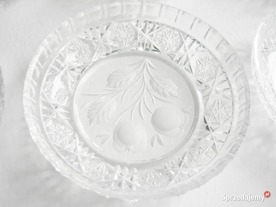 kryształowe talerzyki vintage PRL Częstochowa