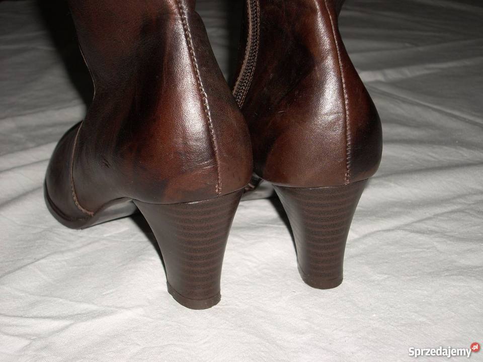 NOWE skórzane kozaki 35 36 wygodne skóra nat Damskie Nowy Sącz