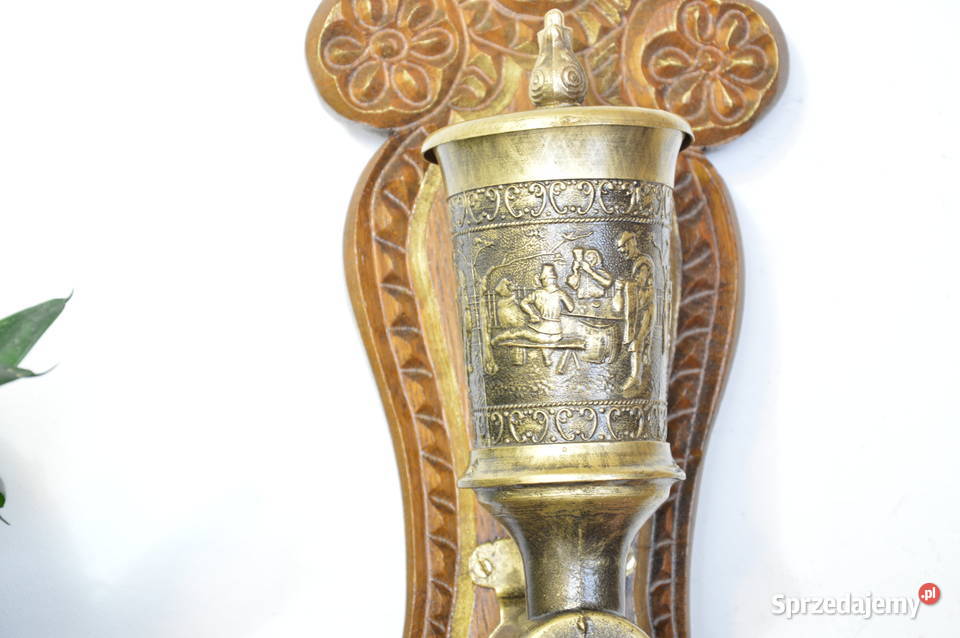 cynowy MŁYNEK wiszący do kawy bstary sygnowany Jastrzębie-Zdrój