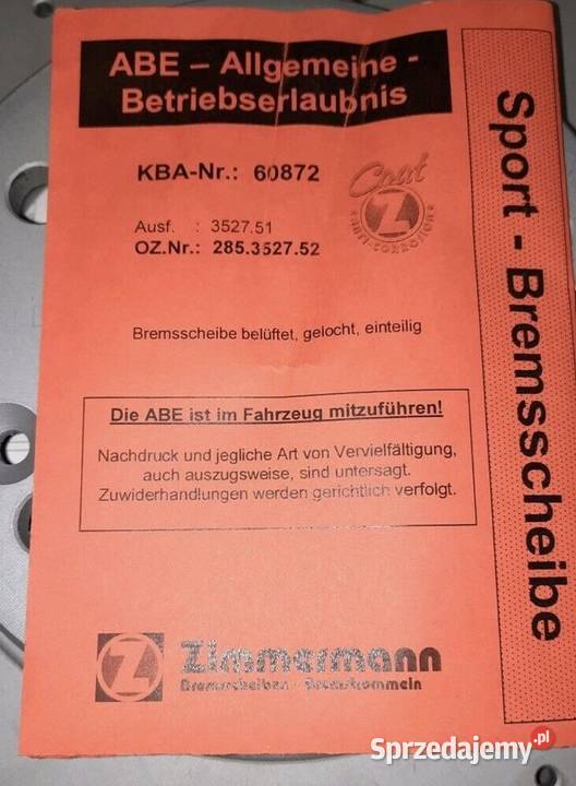 Tarcze Zimmermann Sport Coat Z ZIMMERMANN Układ hamulcowy Radlin