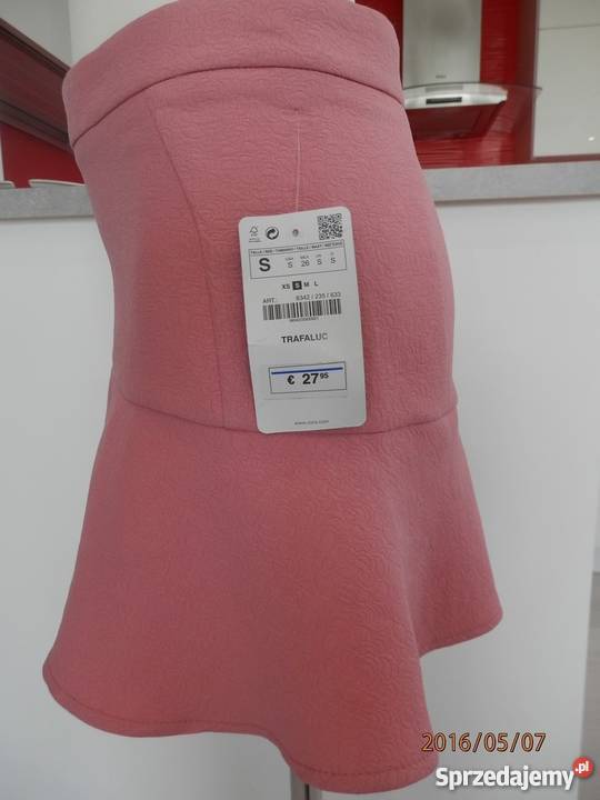 Spódnica Zara Różowa Wytłaczana Rozkloszowana Rozkloszowana  Łomża
