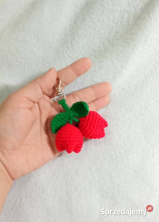 Tulipany wykonane na szydełku brelok Rękodzieło Łask sprzedam