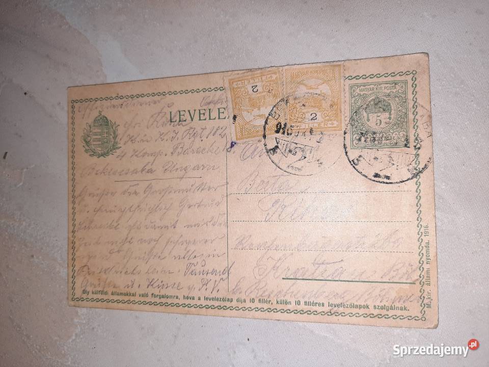 Stara 120 lat pocztowka pisana odrecznie z