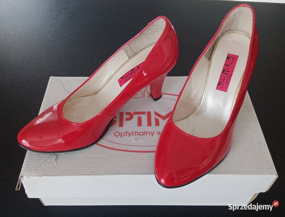 Buty na obcasie czerwone r 37 Konin