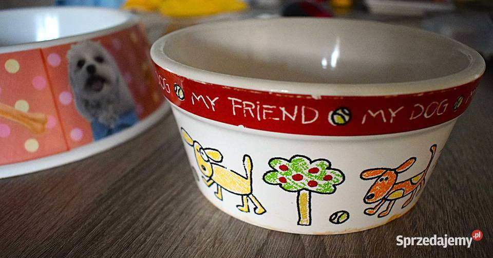Dwie kolorowe miski pieska Chełmno sprzedam