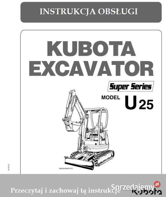 KUBOTA U25 mini koparka instrukcja obsługi motoryzacja, transport