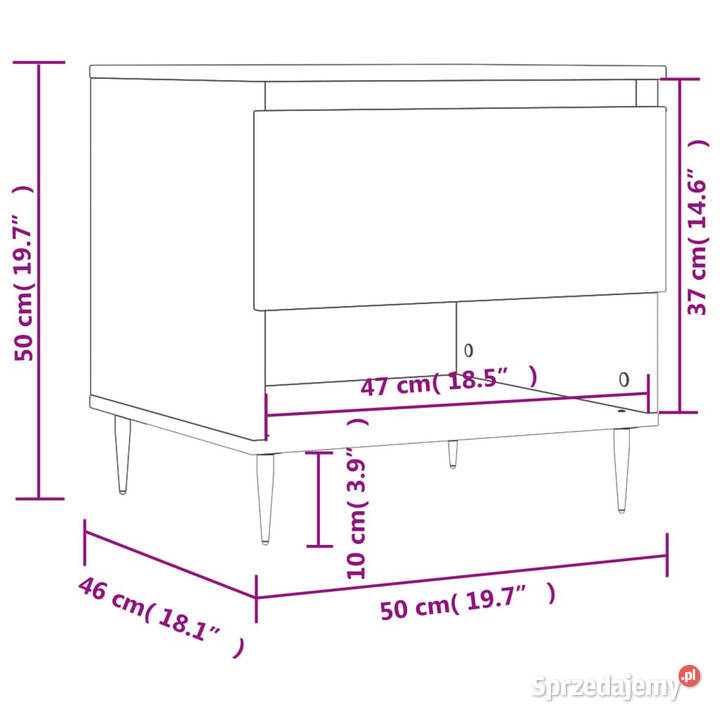 Stolik kawowy czarny 50x46x50 materiał