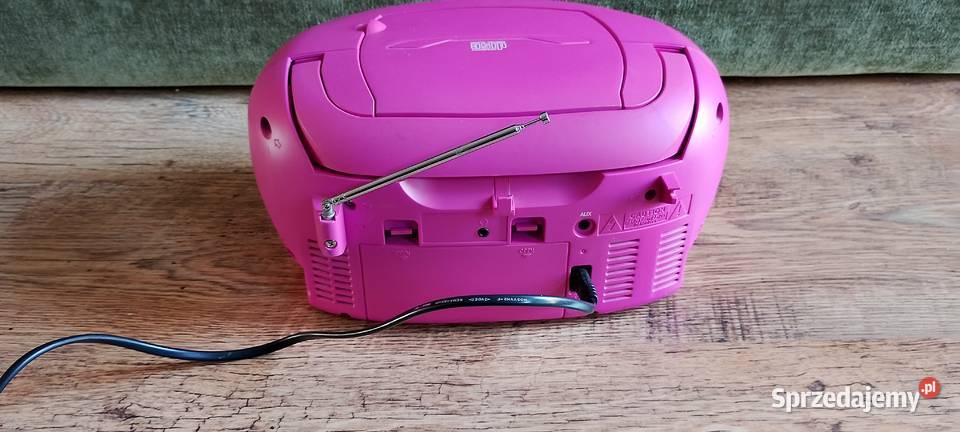 Tytuł Różowy Boombox Bigben CDMP3USB Imprezowy Elektronika Wąbrzeźno sprzedam