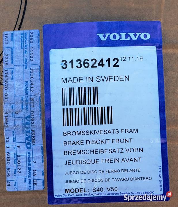 2X TARCZA HAMULCOWA PRZÓD 16 VOLVO C30 S40 II Mielęcin sprzedam