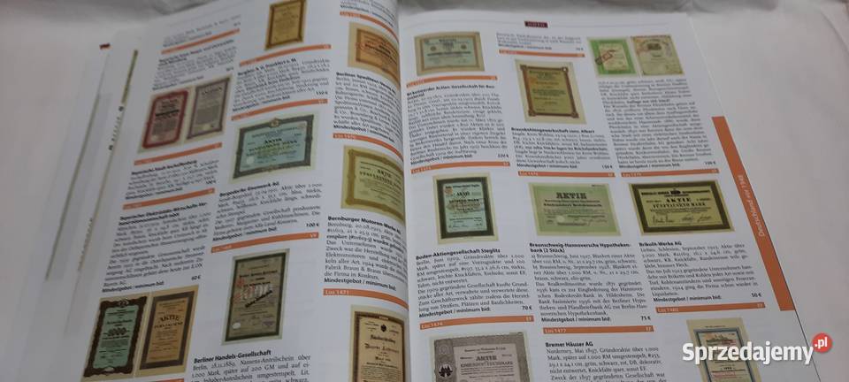 katalog aukcyjny papierów wartościowych 60 mazowieckie Warszawa