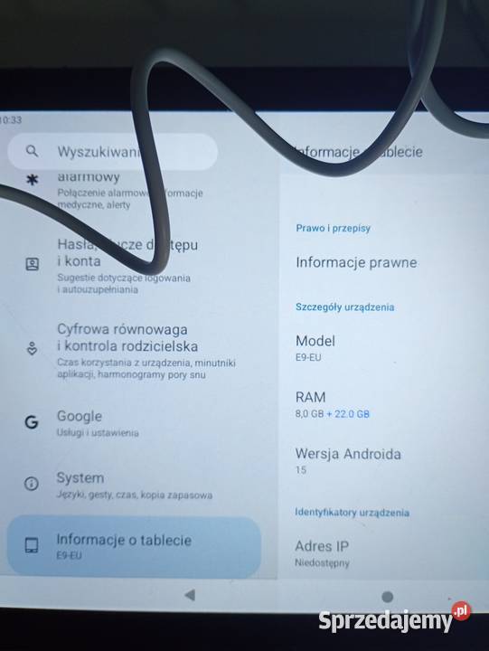 Tablet uszkodzony 128gb Tablety i palmtopy Świnoujście sprzedam