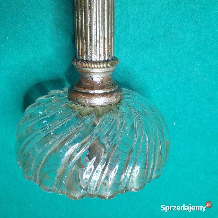 Stara mosiężna podstawa ze zbiornikiem do lampy Wrocław