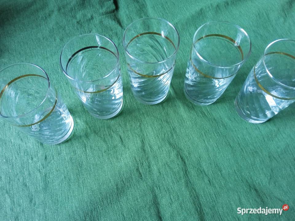Komplet 5 szklaneczek literatek PRL wielkopolskie Koźminek