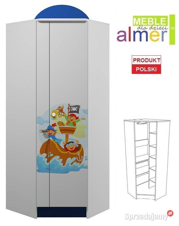 PIRACI 6 N27 szafa narożna dziecięca 70x70 w190