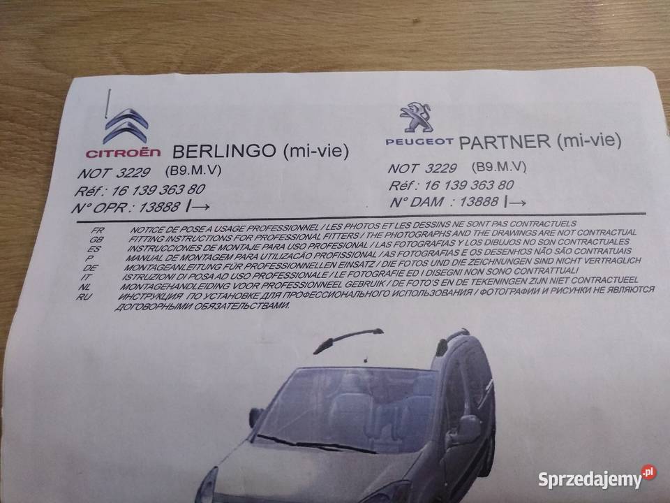 Wiązka halogenów Citroen Berlingo 2015 Lublin