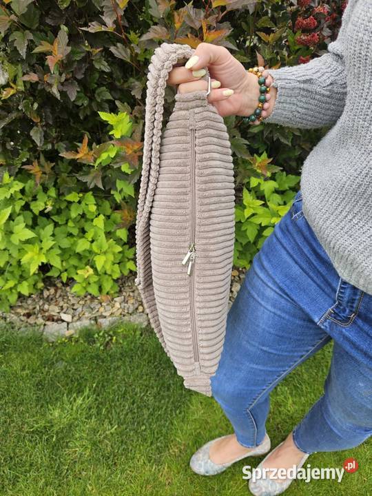 Beżowa torba crossbody handmade
