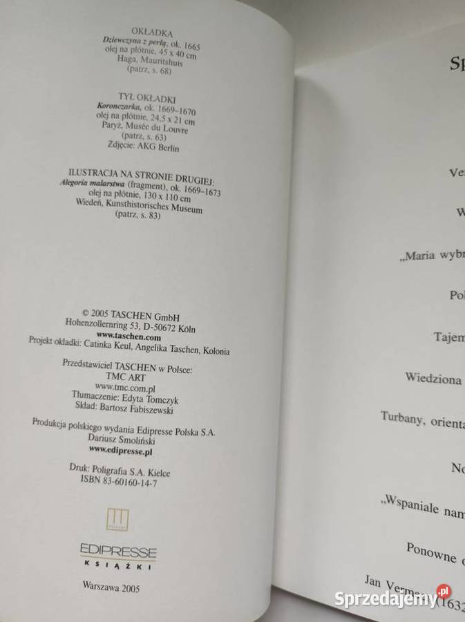 Taschen Vermeer Norbert Schneider Kielce sprzedam