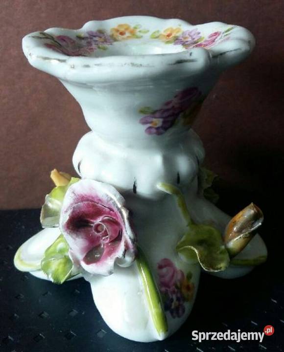 AntykMajolika Porcelanowy Świecznik Prawdopod Gdańsk sprzedam