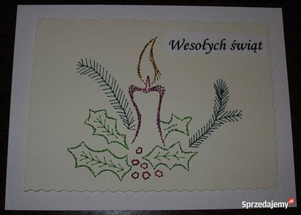 Kartki haftowane Bożonarodzeniowe na Boże lubelskie sprzedam
