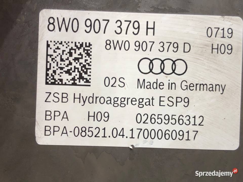 POMPA ABS AUDI A4 B9 8W0907379H 20 252 sprzedam