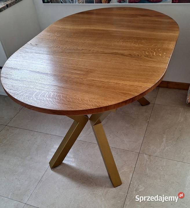 Stół dębowy rozkładany 90x90130 elegancki nogi Warszawa