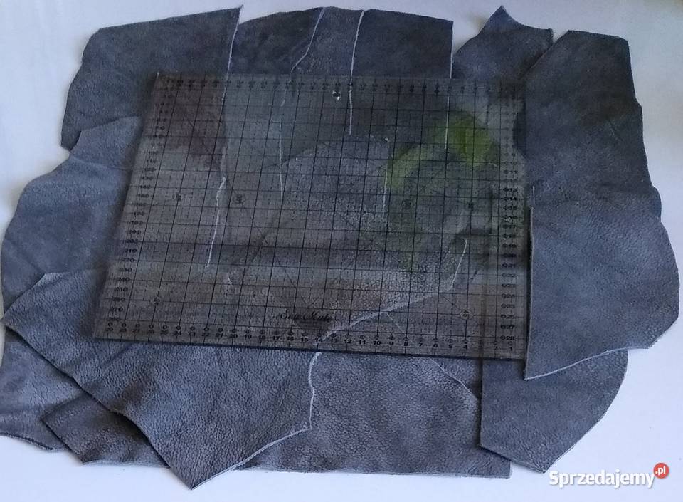 Skóra 438 g Naturalna Włoska Szary Postarzana sprzedam