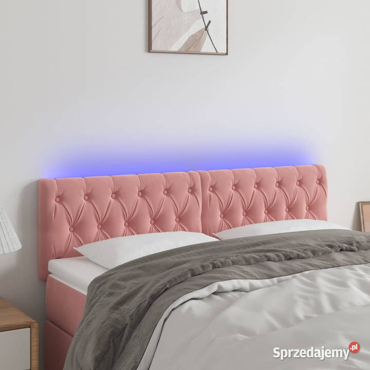 Zagłówek do łóżka z LED różowy 144x7x7888 Warszawa