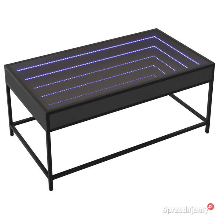 Stolik kawowy z LED Infinity czarny 90x50x41 Warszawa sprzedam