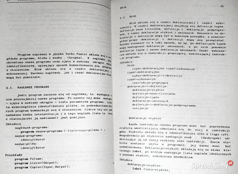 Turbo Pascal wersja 30 Mikrokomputery Jan Chełm sprzedam