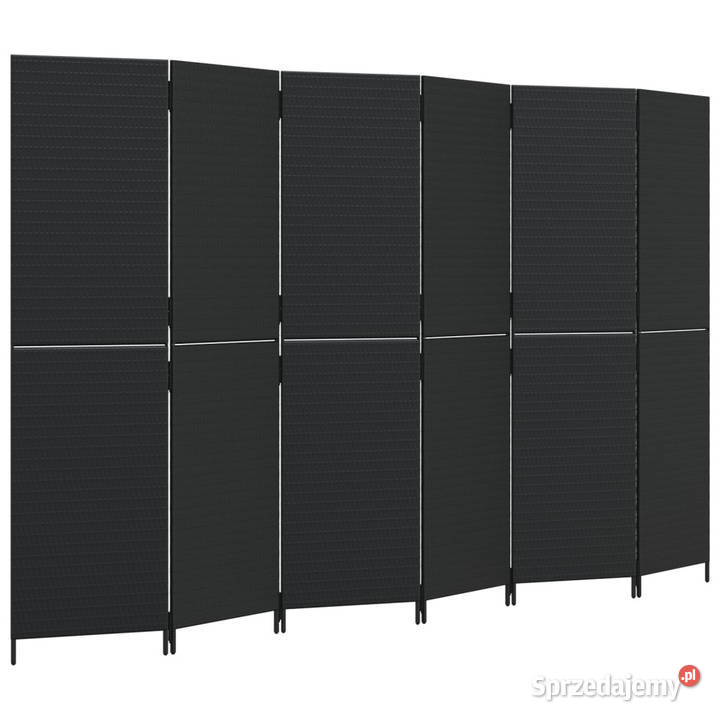 Parawan 6panelowy czarny polirattan WM365352 Warszawa