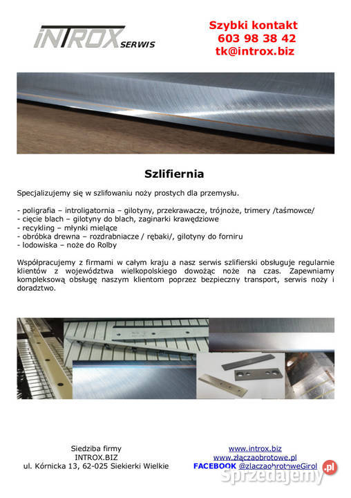 Polar 115 HSS ostrzenie szlifowanie szlifiernia Pozostałe usługi wielkopolskie Poznań