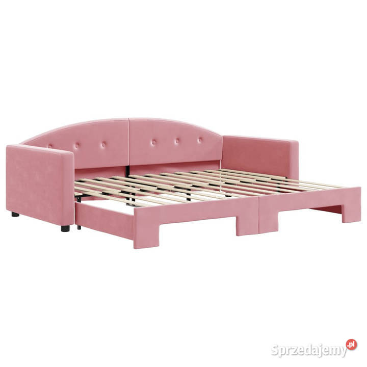 Sofa rozsuwana różowa aksamit 90x200 WM3197304 Warszawa